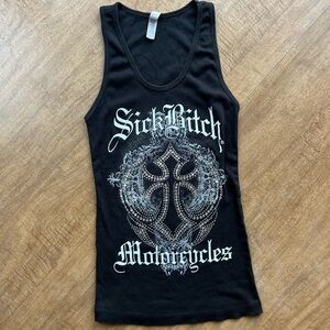 McBling Y2K Black Moto Tank Top